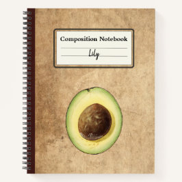 Cuaderno Media comp. personalizada de Ilustracion de aguaca