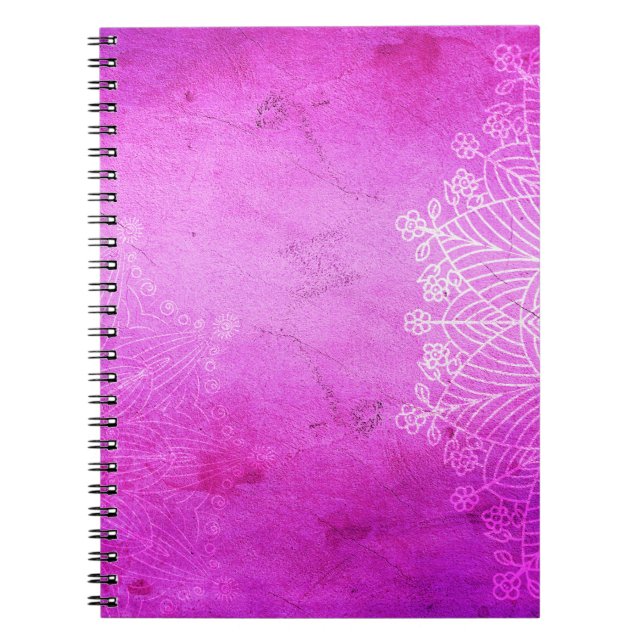 Cuaderno Mediación de diseño rosa de Mandala zen (Frente)