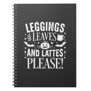 Cuaderno Medias de Halloween Hojas y Lattes Café de Otoño D