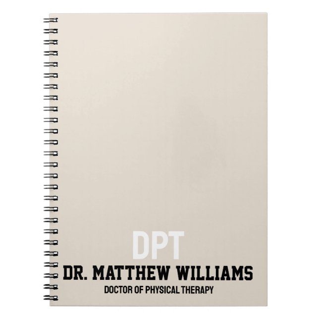 Cuaderno Médica de DPT personalizado de regalo de terapia f (Frente)