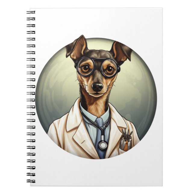 Cuaderno Médica de Perro de Pinscher en miniatura (Frente)