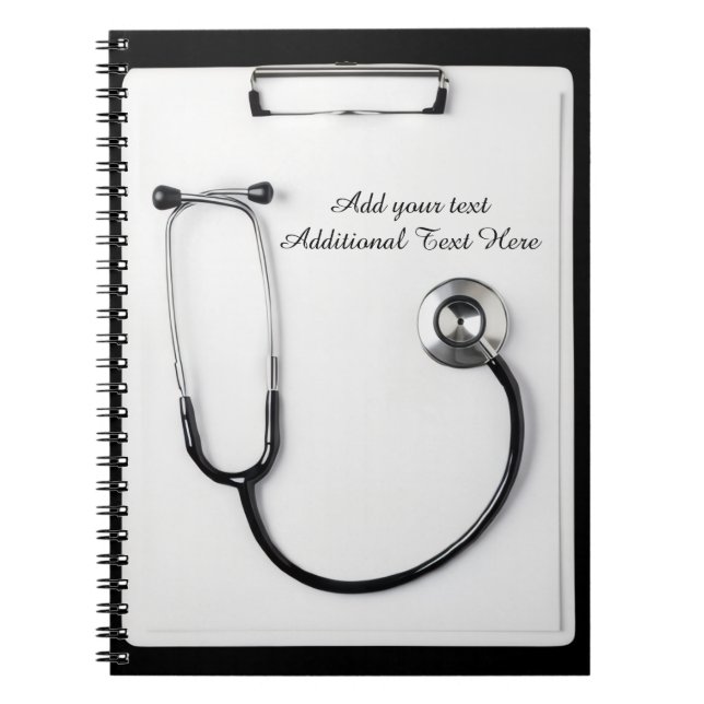 Cuaderno Medical Black Stethoscope Logo clipboard (Frente)