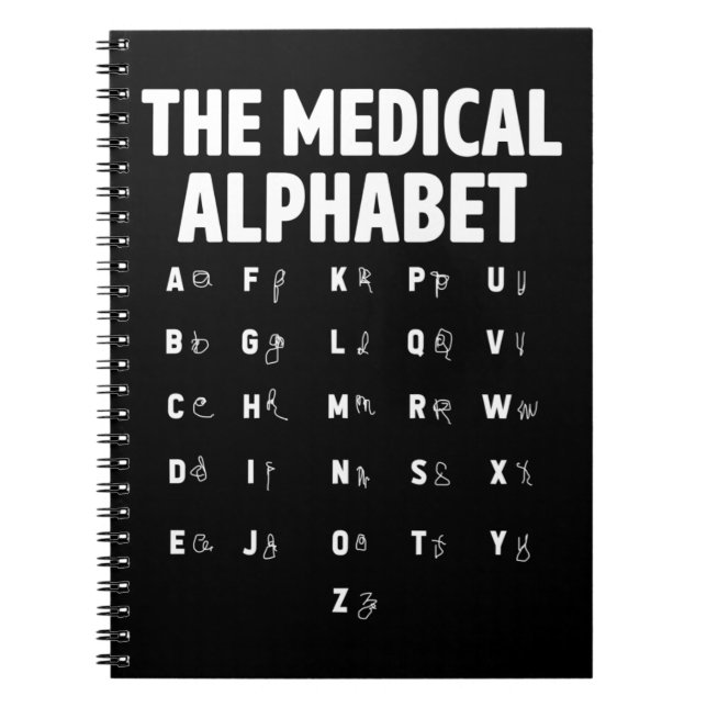 Cuaderno Médicas Alfabeto médico Graciosa Enfermera Vida (Frente)