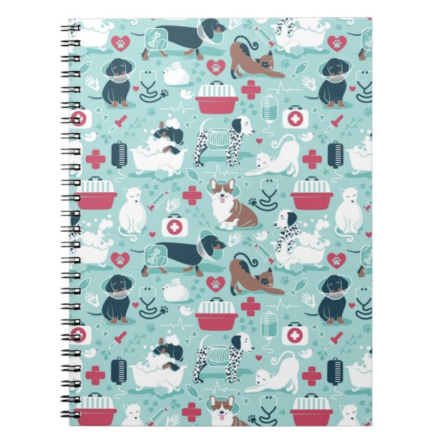 Cuaderno Medicina veterinaria, perros y gatos amigos (Frente)