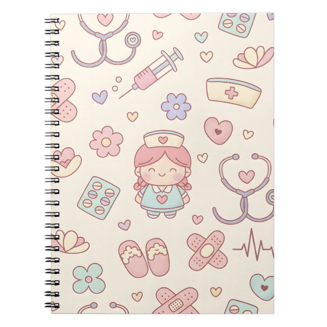 Cuaderno médico de enfermera rosa lindo (Frente)
