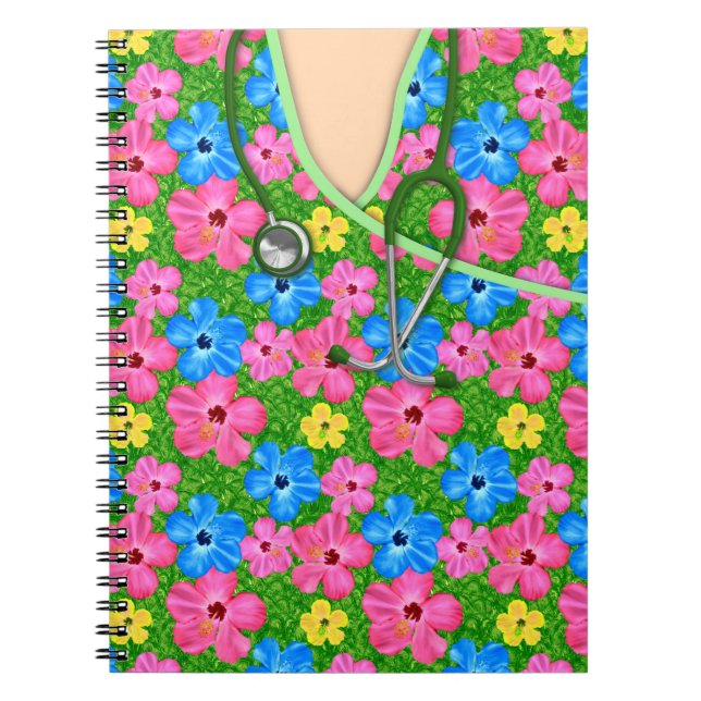 Cuaderno Médico floral tropical friega (Frente)