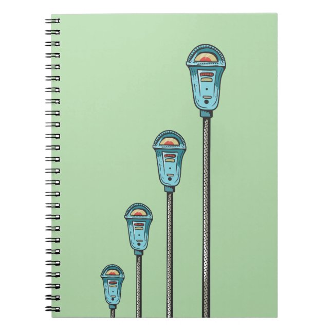 Cuaderno Medidor de estacionamiento retro (Frente)