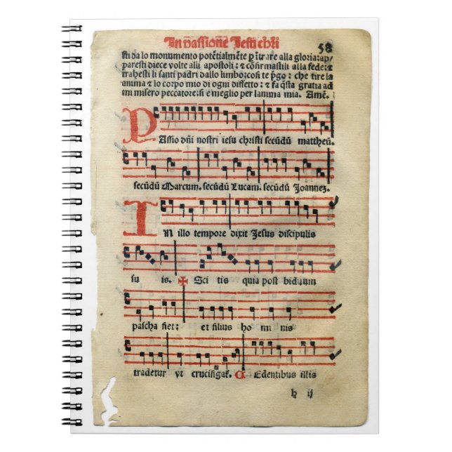 Cuaderno medieval de la cuenta de la música (Frente)