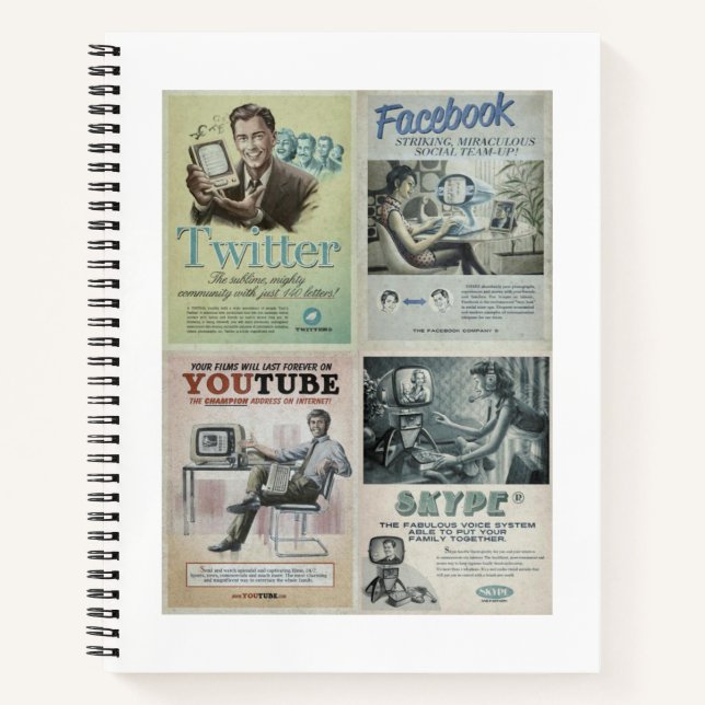 Cuaderno Medios sociales espirales para portátiles (Anverso)