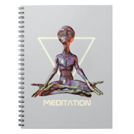 Cuaderno Meditación. Extranjero en posición tranquila