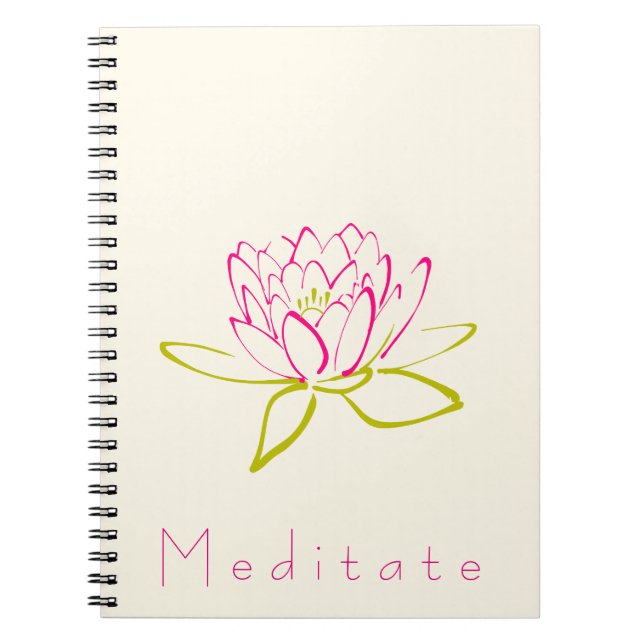 Cuaderno Meditate Lotus Flower / Water Lily Illustratio (Frente)