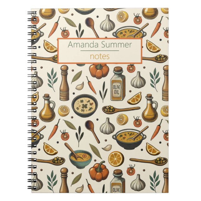 Cuaderno Mediterranes Essen- Kulinarischer Notizblock (Frente)
