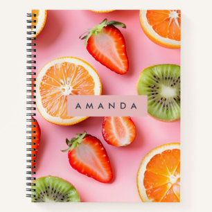 Cuaderno Medley de Frutas Veraniegas Vibrantes Personalizad