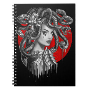 Cuaderno MEDUSA - Chica jefe de serpiente del tatuaje del m