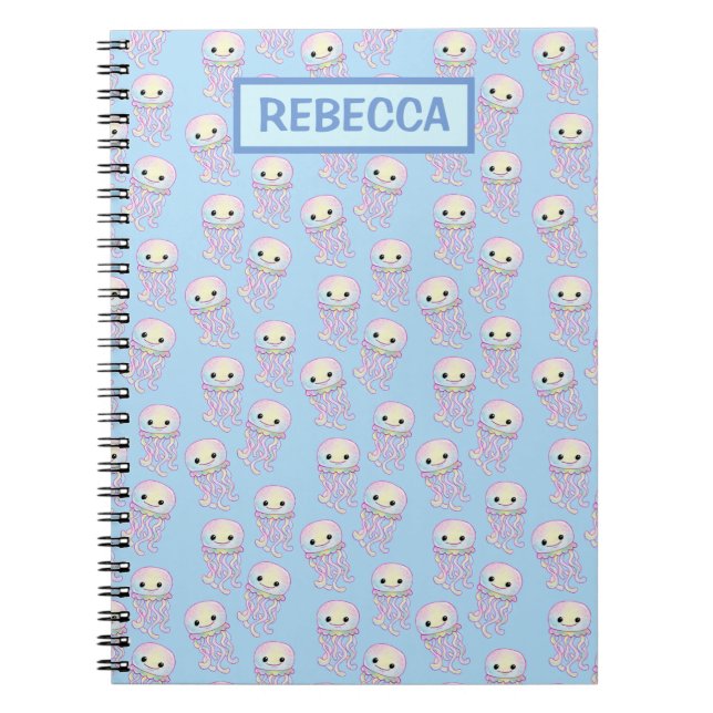 Cuaderno Medusa Personalizada Acuarela Arcoíris (Frente)
