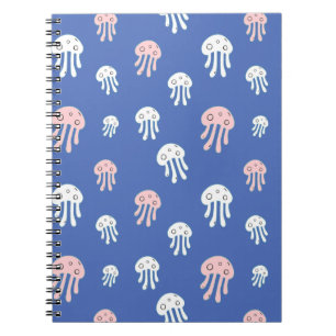 Cuaderno Medusas sobre fondo azul