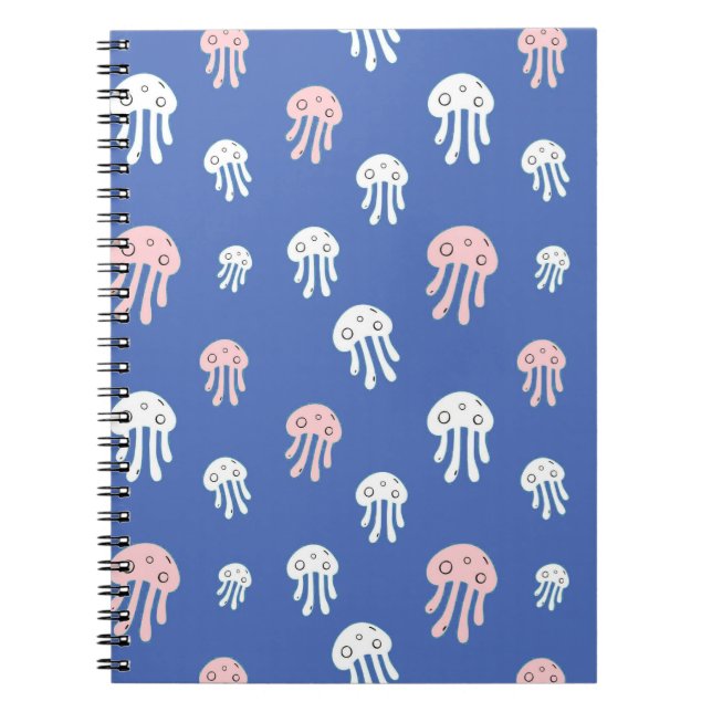 Cuaderno Medusas sobre fondo azul (Frente)