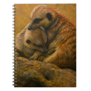 Cuaderno Meerkat Cuddle - Pintura de vida silvestre en la T