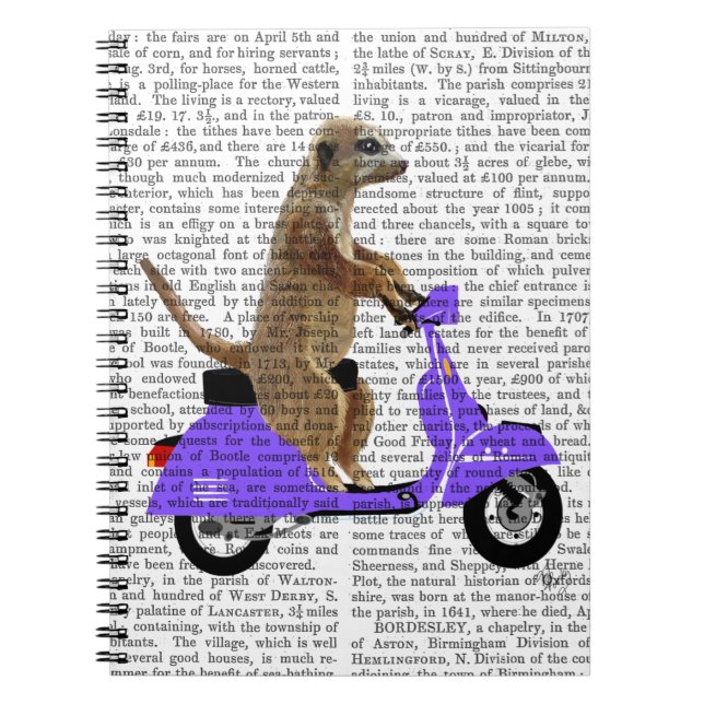 Cuaderno Meerkat sobre Lilac Moped (Frente)