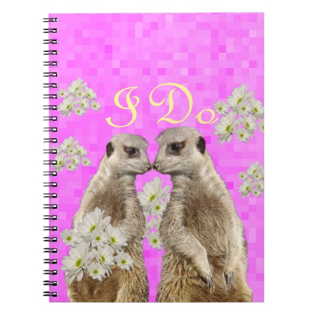 Cuaderno Meerkats I Do Wedding Day, bloc de notas (Frente)