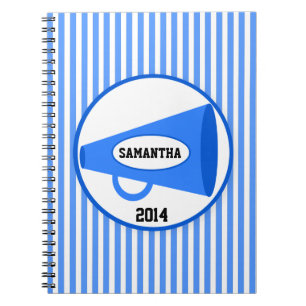 Cuaderno Megáfono y rayas azules azules personalizados