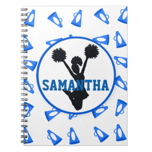 Cuaderno Megáfonos azules y animadora personalizados