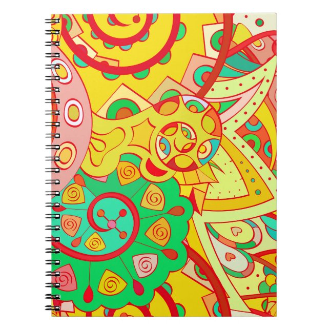 Cuaderno Mehndi Doodle: Colorida textura étnica. (Frente)