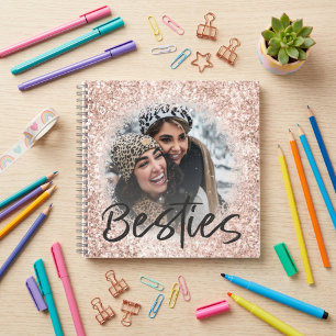 Cuaderno Mejor Amigo Regalo Recuerdo Foto Brillo Rosa Mejor