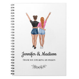 Cuaderno Mejor Amigos BFF Besties Friendship Nombre persona