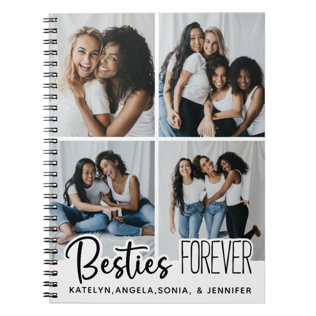 Cuaderno Mejor Amigos Personalizados Para Siempre 4 Collage (Frente)