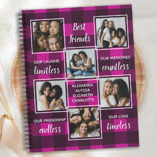 Cuaderno Mejor Amistad Amistad Regalo Pink Plaid 6 Foto