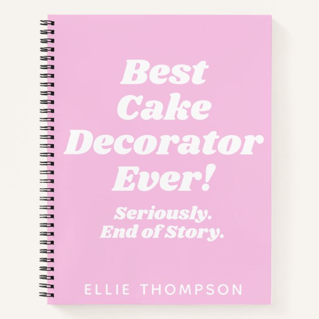 Cuaderno Mejor Decorador De Pasteles Personalizado Que Cita (Anverso)