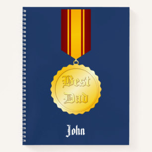 Cuaderno Mejor Día del Padre en Brooch de Medalla de Papá