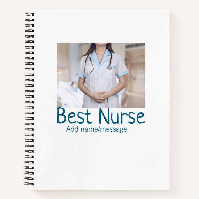 Cuaderno Mejor enfermera añada el nombre de la foto médico  (Anverso)
