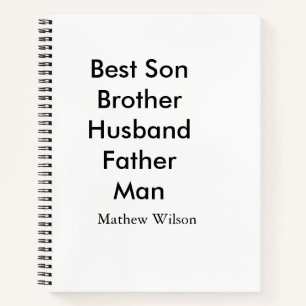 Cuaderno Mejor hombre hijo esposo padre citas agregar nombr