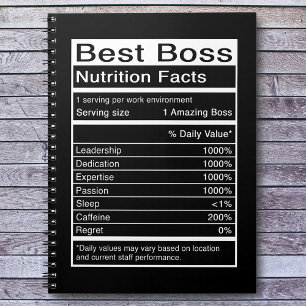 Cuaderno Mejor jefe datos nutricionales dicho divertido