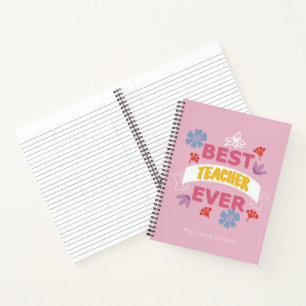 Cuaderno Mejor maestro de todos los tiempos nombre rosa tip