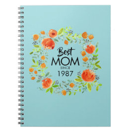 Cuaderno Mejor Mamá Desde Watercolor Floral Notebook