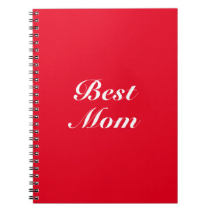 Cuaderno Mejor Mamá, Día de la Madre, Blanco Rojo