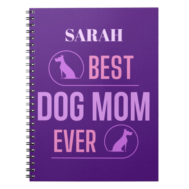 Cuaderno Mejor Mamá Perro Personalizada, Portátil (Frente)