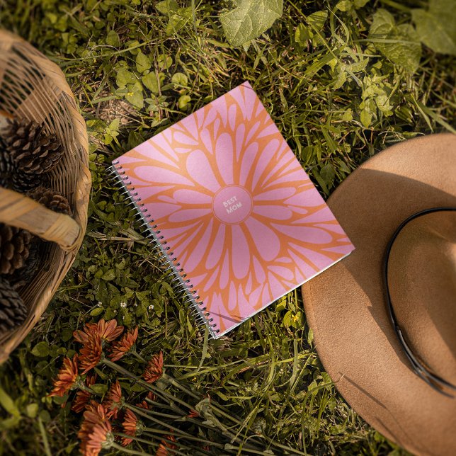 Cuaderno Mejor mamá ráfaga floral naranja pastel rosa (Subido por el creador)