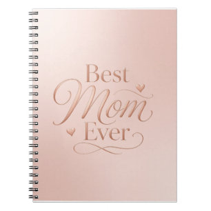 Cuaderno Mejor Mamá Siempre Tipografía Elegante de Oro Rosa