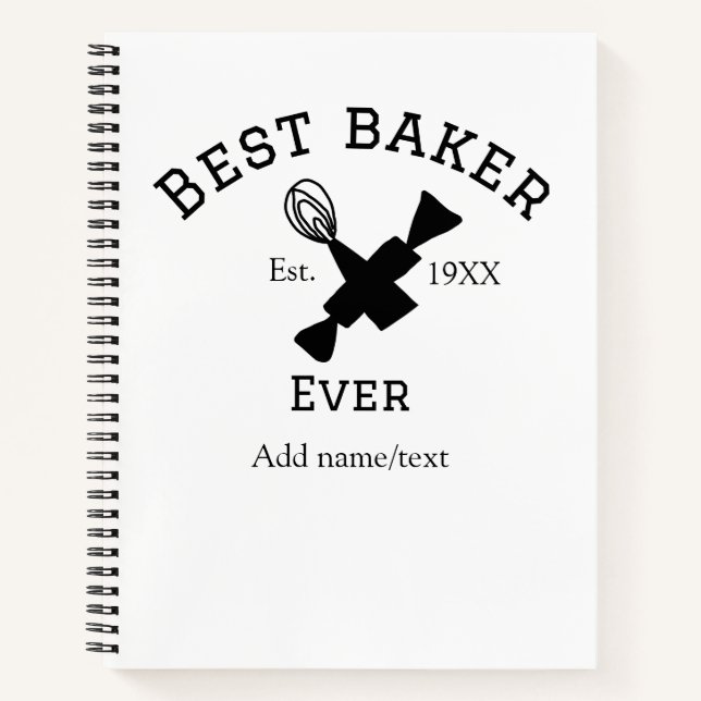 Cuaderno Mejor panadero que nunca añada el nombre de la coc (Anverso)