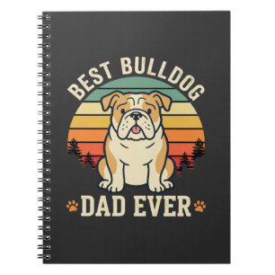 Cuaderno Mejor papá Bulldog Retro Vector