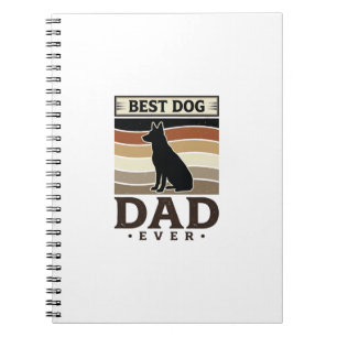 Cuaderno Mejor papá de perro vintage diseño de amante de pe