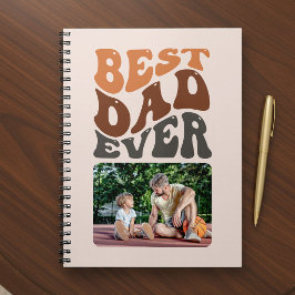Cuaderno Mejor Papá del Mundo Foto con Tipografía Retro Gro