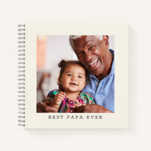 Cuaderno Mejor Papá Personalizado Foto Abuelo Simple