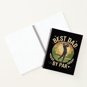 Cuaderno Mejor Papá Por Par Golf Atardecer Vintage