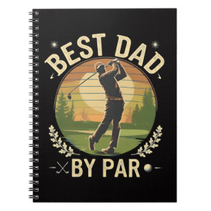 Cuaderno Mejor Papá Por Par Golf Atardecer Vintage