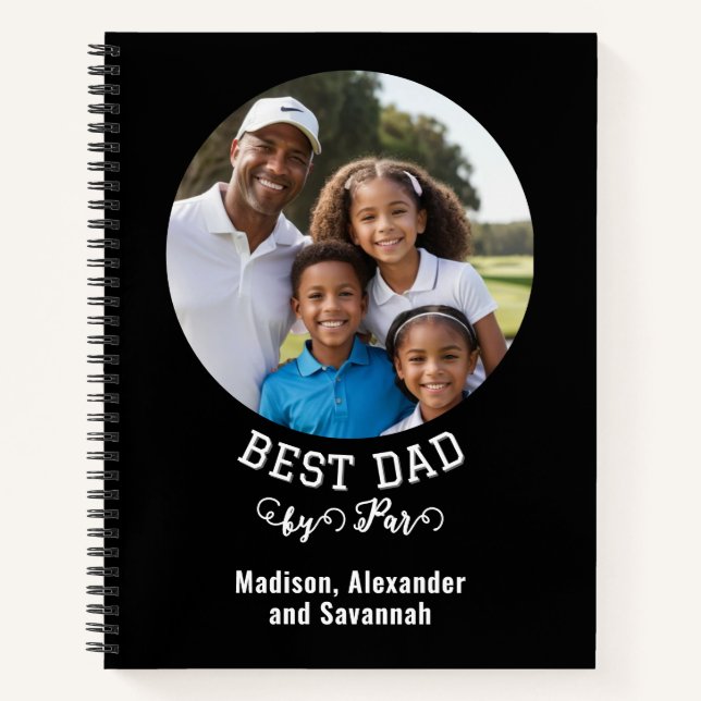 Cuaderno Mejor Papá por Par Golf Lover Photo Black (Anverso)